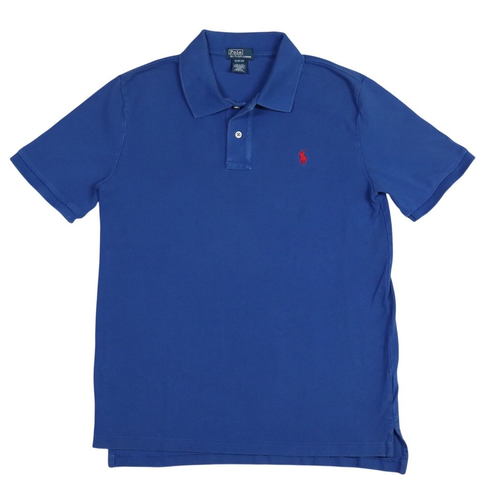 Polo Ralph Lauren Polo Shirt Kids XL 18-20 Blue Short Sleeve Red Pony Logo Pique